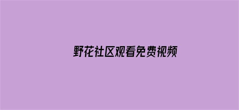 >野花社区观看免费视频6横幅海报图